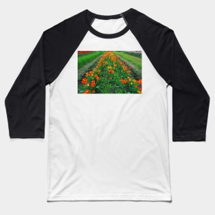 Orange Tulips Baseball T-Shirt